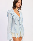 Emory Park | Olivette Romantic Ruffle Tie-Front Top