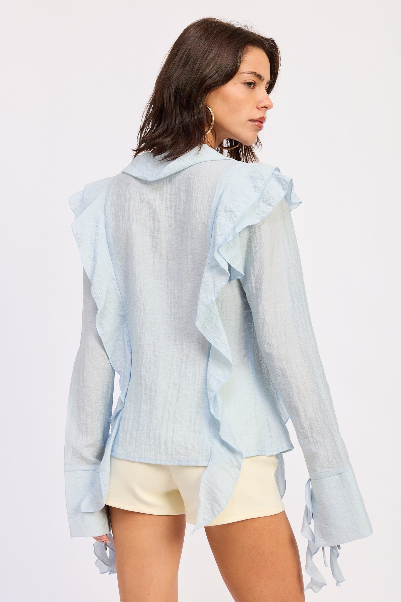 Emory Park | Olivette Romantic Ruffle Tie-Front Top