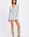Emory Park | Olivette Romantic Ruffle Tie-Front Top