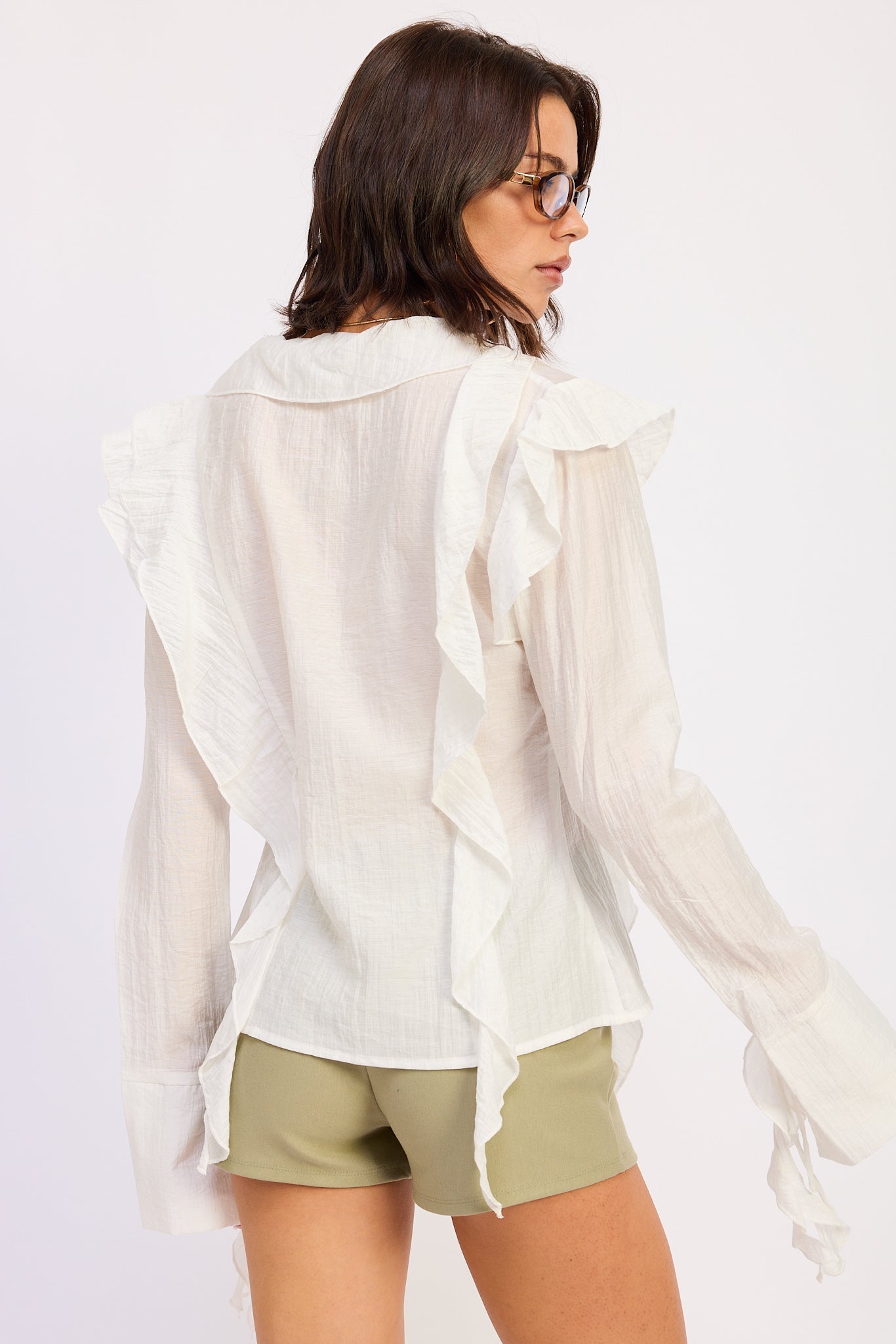 Emory Park | Olivette Romantic Ruffle Tie-Front Top