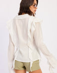 Emory Park | Olivette Romantic Ruffle Tie-Front Top