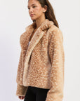 Emory Park | Zella Fawn Print Faux Fur Jacket