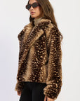 Emory Park | Zella Fawn Print Faux Fur Jacket