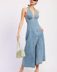 Emory Park | Laurel Halter Denim Midi Dress