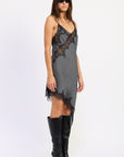 Emory Park Zorina Asymmetrical Lace Trim Mini Dress