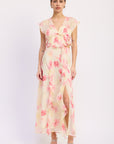 Emory Park | Jaelyn Ruffle Floral Maxi Dress – Ivory Pink