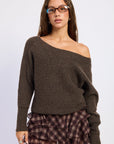 Emory Park Inez Off-Shoulder Ribbed Sweater