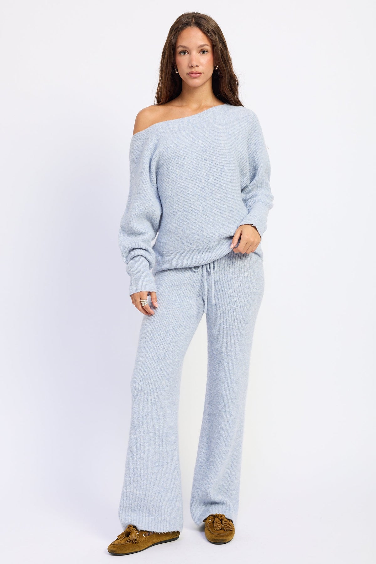 Emory Park Inez Off-Shoulder Ribbed Sweater