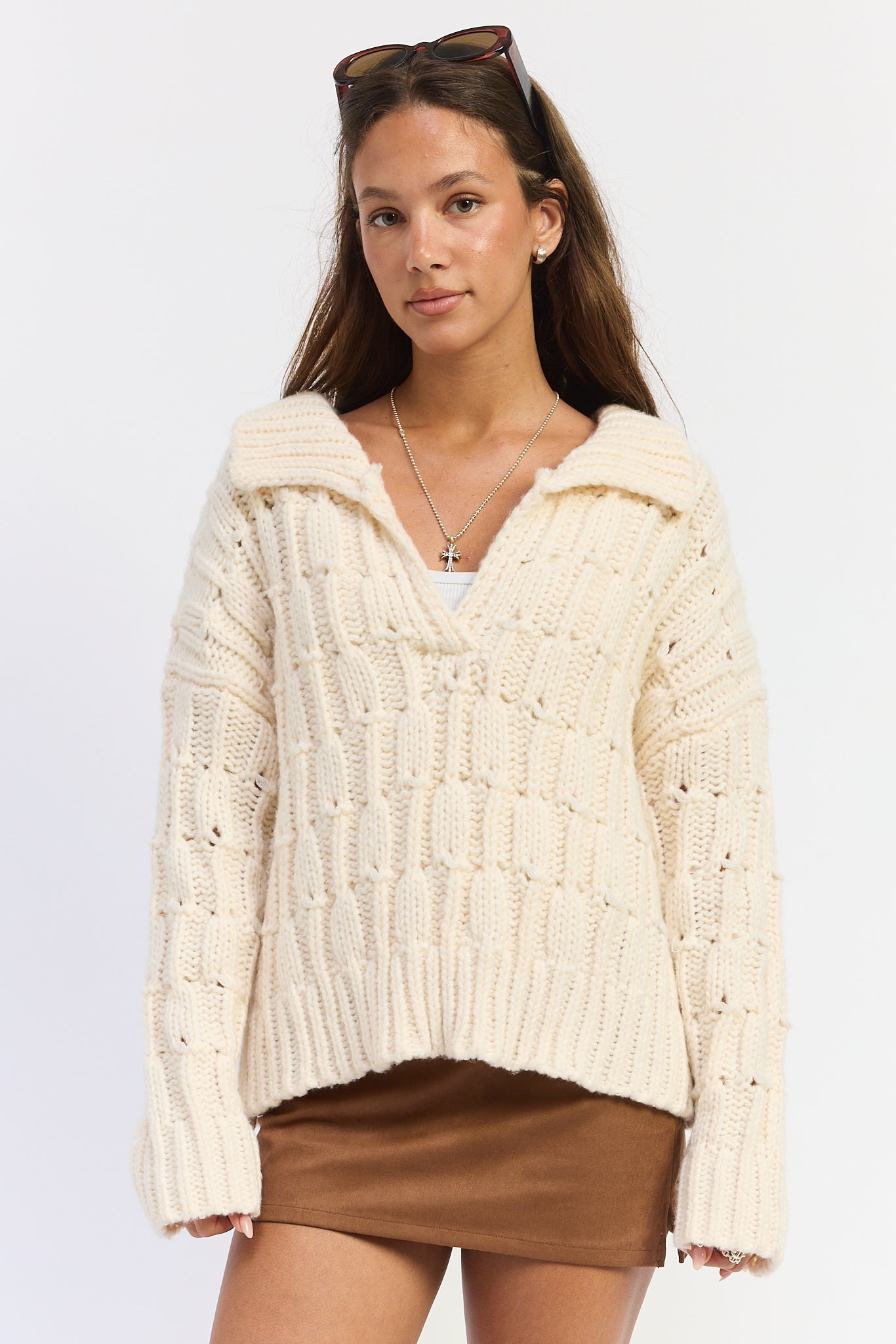 Emory Park | Fallon Cottage Cable Knit Sweater