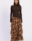 Emory Park Chelsea Tiered Checkered Maxi Skirt