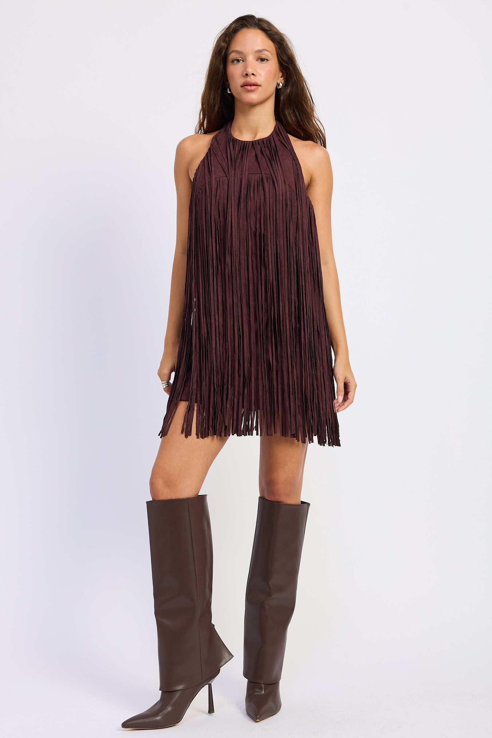 Emory Park | Sasha Suede Fringe Mini Dress