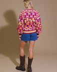 Flying Tomato Cheer You On Jacquard Sweater Top