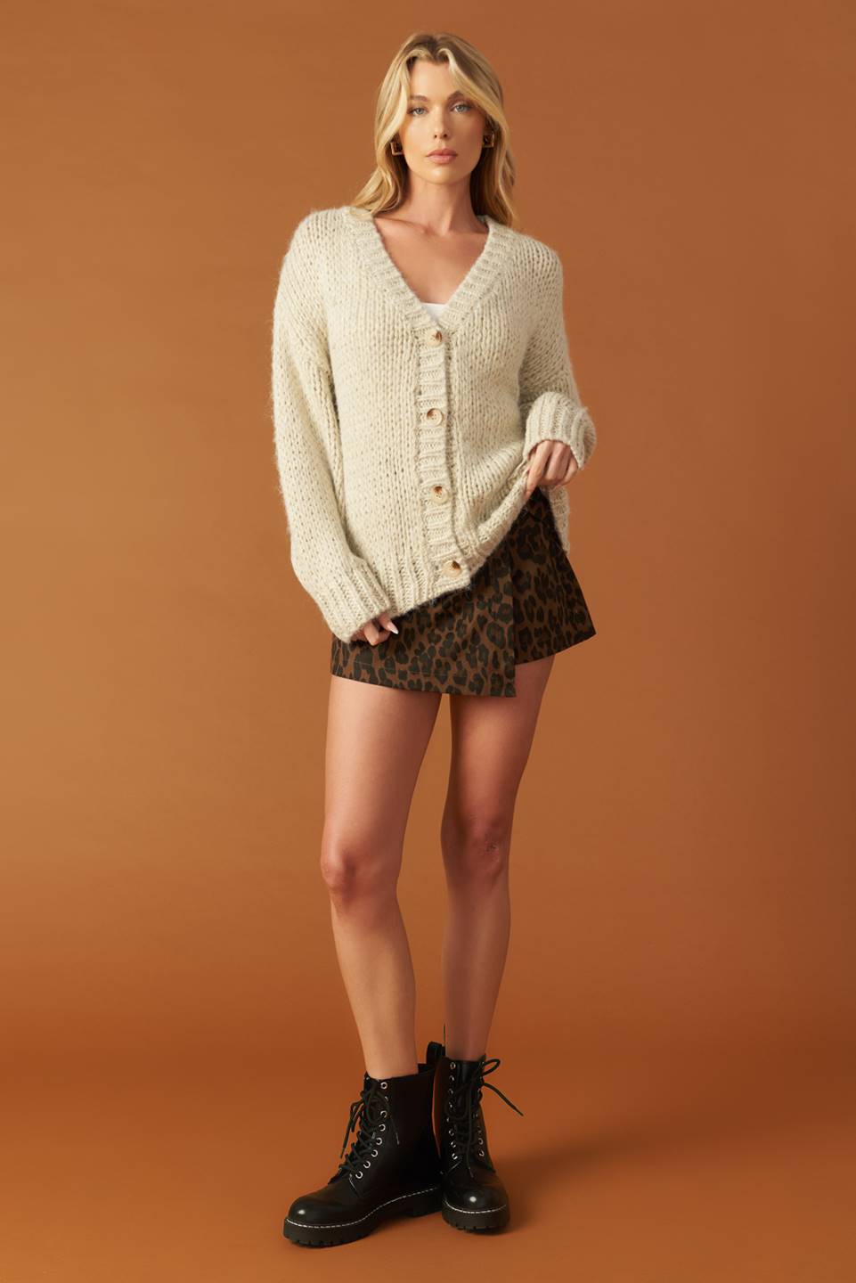 Flying Tomato Woven Whispers Sweater Cardigan