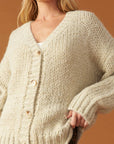 Flying Tomato Woven Whispers Sweater Cardigan