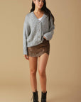 Flying Tomato Woven Whispers Sweater Cardigan