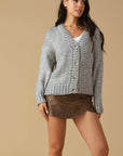 Flying Tomato Woven Whispers Sweater Cardigan