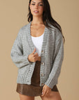 Flying Tomato Woven Whispers Sweater Cardigan