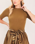 Flying Tomato Golden Quill Sweater Midi Dress