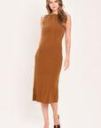 Flying Tomato | Cognac Studded Sweater Midi Dress