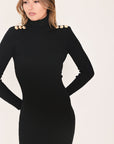 Flying Tomato Polished Moments Turtleneck Sweater Midi Dress