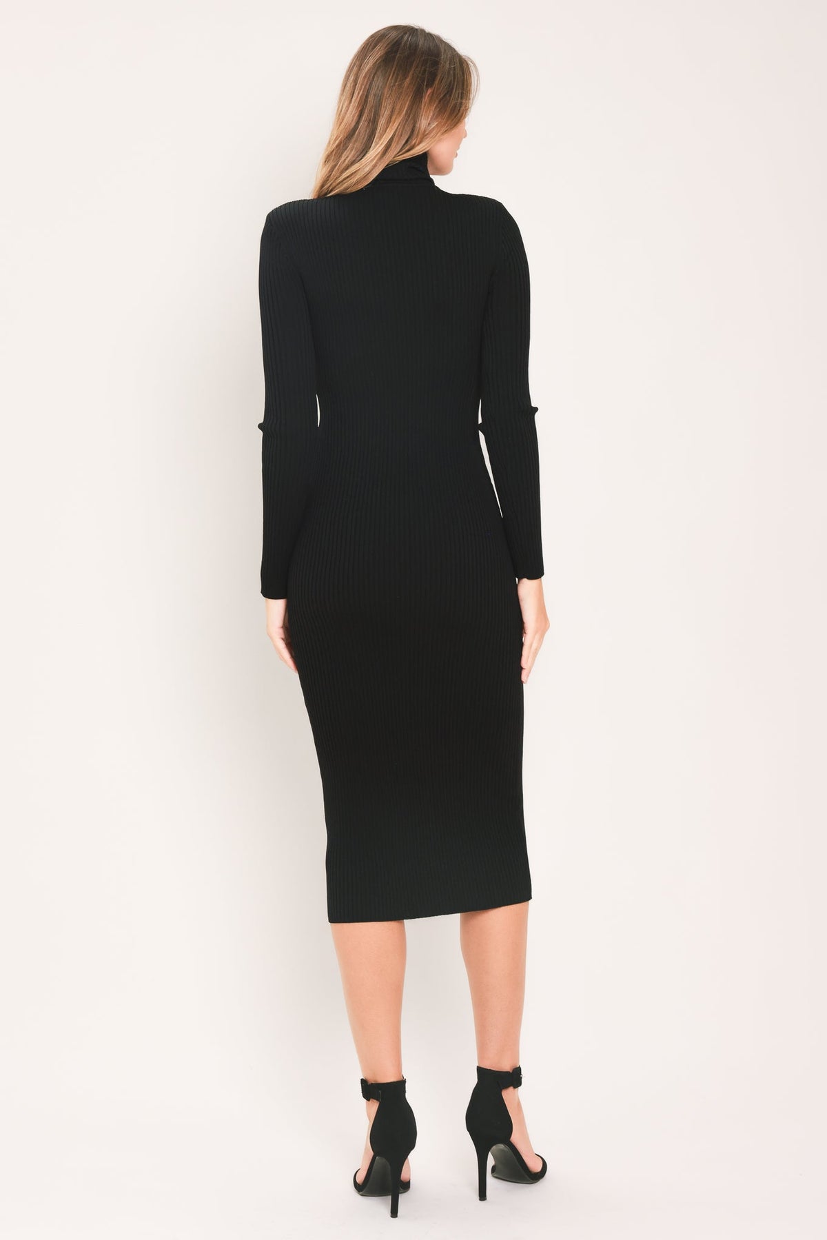 Flying Tomato Polished Moments Turtleneck Sweater Midi Dress
