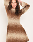 Flying Tomato Autumn Shimmer Bell Sleeve Sweater Mini Dress