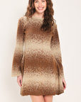 Flying Tomato Autumn Shimmer Bell Sleeve Sweater Mini Dress