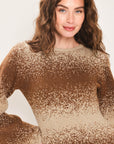 Flying Tomato Autumn Shimmer Bell Sleeve Sweater Mini Dress