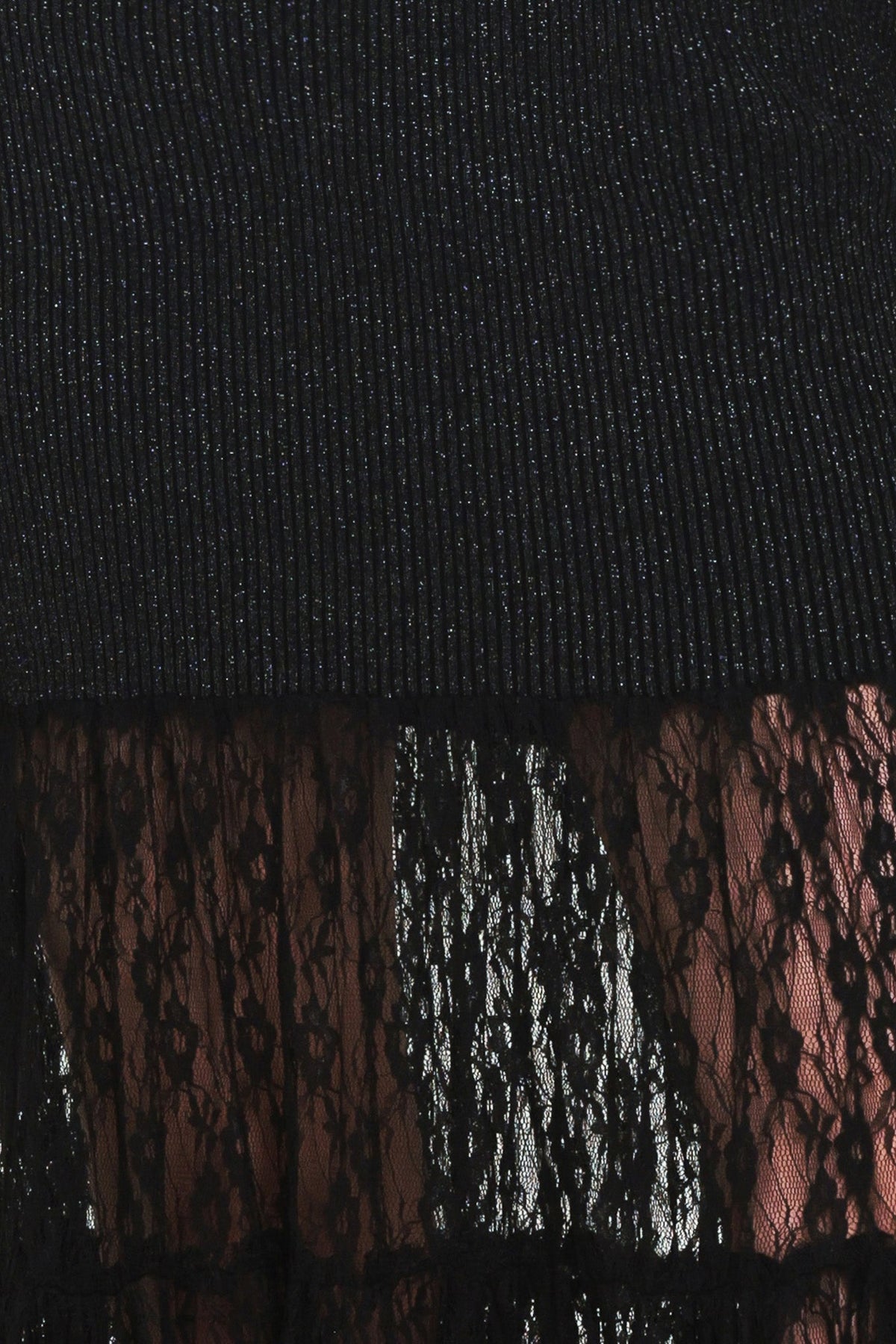 Flying Tomato Midnight Shimmer Black Lace Maxi Dress