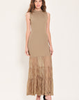 Flying Tomato Gilded Grace Gold Lace Maxi Dress