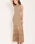Flying Tomato Gilded Grace Gold Lace Maxi Dress