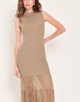 Flying Tomato Gilded Grace Gold Lace Maxi Dress