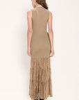 Flying Tomato Gilded Grace Gold Lace Maxi Dress