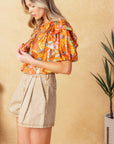 Flying Tomato Total Frill Woven Top