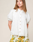 Flying Tomato Vineyard Stroll Ivory Woven Top