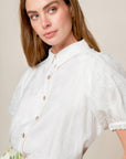 Flying Tomato Vineyard Stroll Ivory Woven Top