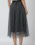 Miss Sparkling | Plaid Tulle Midi Skirt