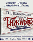 4th of July Fireworks Celebration Personalized Sign