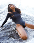 JUPITER Open-back Recycled Two-piece Swimsuit In Black