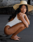 JUPITER Open-back Recycled One-piece Swimsuit in White
