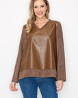 Annabelle Suede Top with Leather