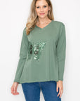 Ricole Top with Sequin Butterfly