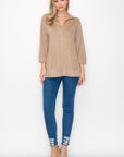 Addison Stretch Faux Suede Top