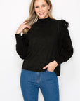 Adilene Knitted Top with Suede Combo