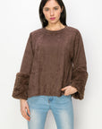 Ally Suede Top with Fur