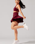 Full Size Twirl Skort - Crimson