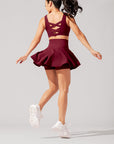 Full Size Twirl Skort - Crimson