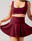 Full Size Twirl Skort - Crimson