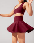 Full Size Twirl Skort - Crimson