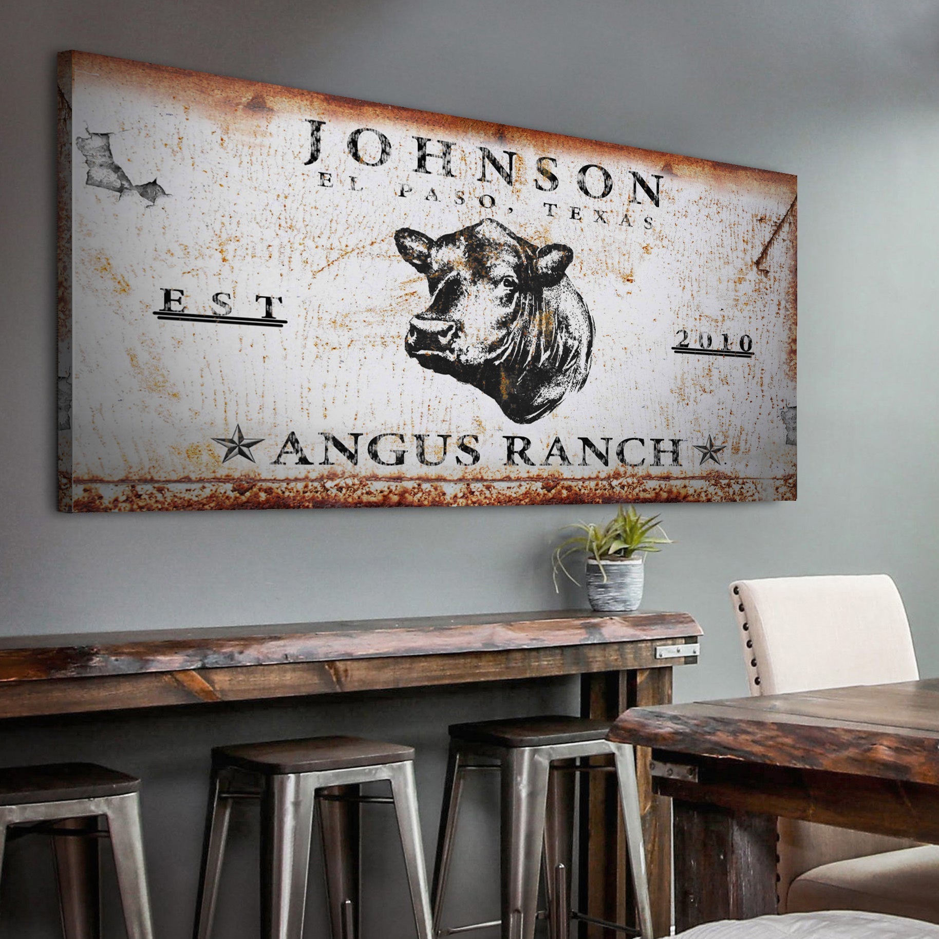 Personalized Angus Ranch Sign